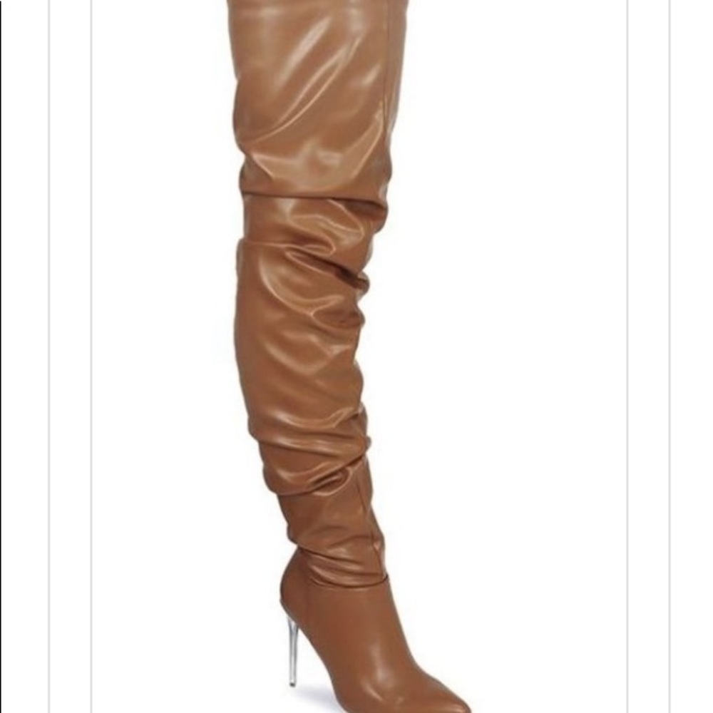 New honey thigh high boots